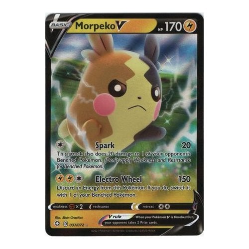 Pokémon Einzelkarte MORPEKO V 037/072 – Aus Shining Fates, Sammlerkarte Im Top-Zustand